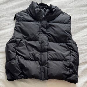 Athleta Black Quilted Puffer Vest
